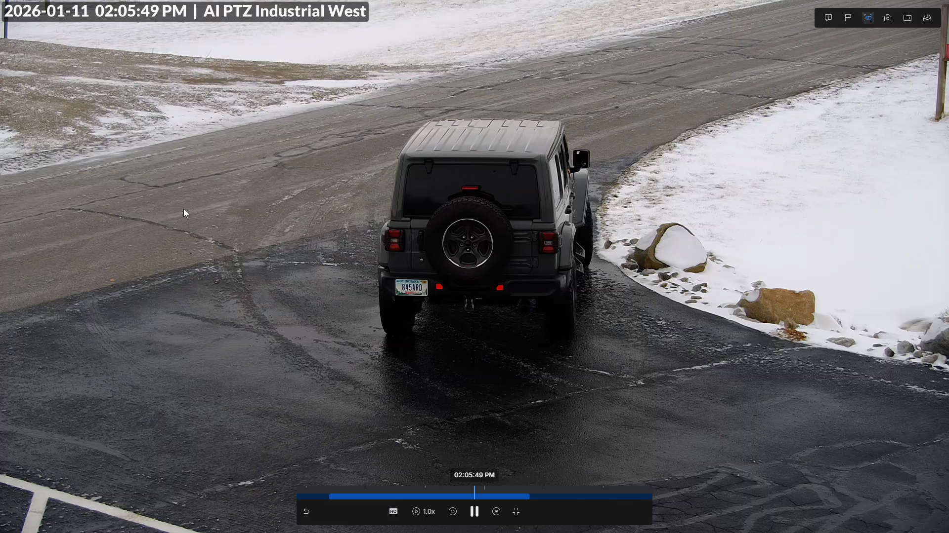 Live capture reading an Indiana license plate